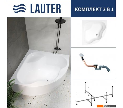  - Ванны Lauter Majestica 150x150 21040150 (с каркасом и сифоном 21Y11030 хром) - Majestica 150x150 21040150 (с каркасом и сифоном 21Y11030 хром)