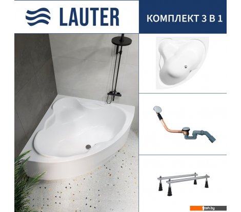  - Ванны Lauter Riviera 150x150 21050150 (с ножками и сифоном 21Y11020 хром) - Riviera 150x150 21050150 (с ножками и сифоном 21Y11020 хром)