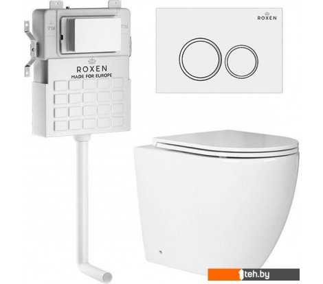  - Унитазы Roxen Antares в комплекте с инсталляцией Attach 5 в 1 966869 (кнопка: белый глянец с хромированной окантовкой клавиш) - Antares в комплекте с инсталляцией Attach 5 в 1 966869 (кнопка: белый глянец с хромированной окантовкой клавиш)