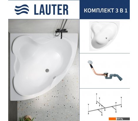 - Ванны Lauter Riviera 150x150 21050150 (с каркасом и сифоном 21Y11030 хром) - Riviera 150x150 21050150 (с каркасом и сифоном 21Y11030 хром)