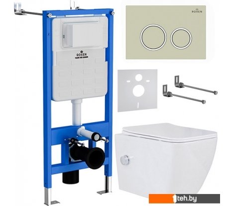  - Унитазы Roxen Cube bidet в комплекте с инсталляцией StounFix Dual Fresh 6 в 1 966246 (кнопка: бежевый) - Cube bidet в комплекте с инсталляцией StounFix Dual Fresh 6 в 1 966246 (кнопка: бежевый)