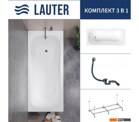  - Ванны Lauter Sophia 140 21205140 (с каркасом и сифоном 21Y31000 хром) - Sophia 140 21205140 (с каркасом и сифоном 21Y31000 хром)