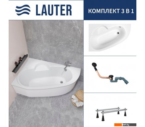  - Ванны Lauter Valencia 150x100 2102150L (с ножками и сифоном 21Y11021 матовый черный) - Valencia 150x100 2102150L (с ножками и сифоном 21Y11021 матовый черный)