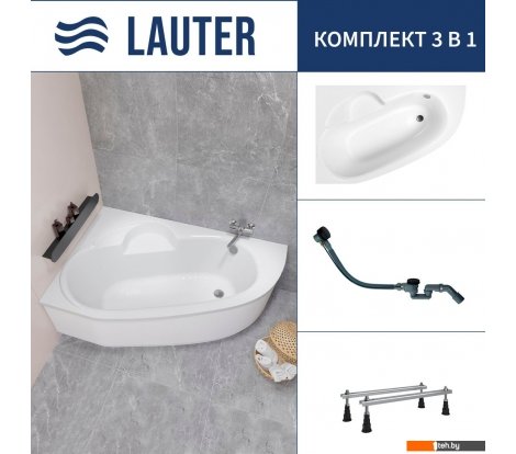  - Ванны Lauter Valencia 150x100 2102150L (с ножками и сифоном 21Y32001 матовый черный) - Valencia 150x100 2102150L (с ножками и сифоном 21Y32001 матовый черный)