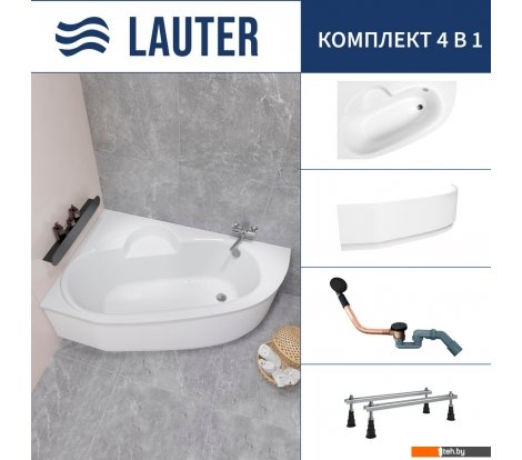  - Ванны Lauter Valencia 150x100 2102150L (с ножками, лицевым экраном и сифоном 21Y11021 матовый черный) - Valencia 150x100 2102150L (с ножками, лицевым экраном и сифоном 21Y11021 матовый черный)