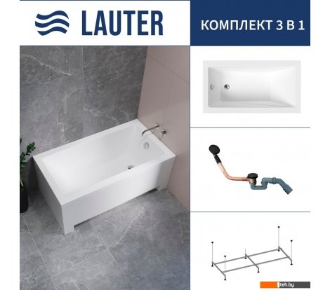  - Ванны Lauter Estelle 130 21206030 (с каркасом и сифоном 21Y11021 матовый черный) - Estelle 130 21206030 (с каркасом и сифоном 21Y11021 матовый черный)