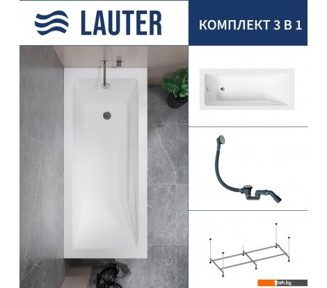  - Ванны Lauter Estelle 140 21206040 (с каркасом и сифоном 21Y31000 хром) - Estelle 140 21206040 (с каркасом и сифоном 21Y31000 хром)