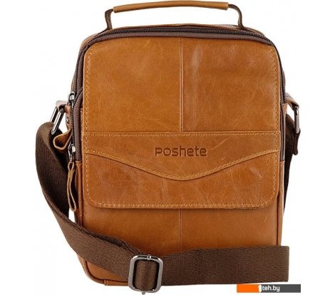 - Женские и мужские сумки Poshete 196-9067-46-DCM (dark camel) - 196-9067-46-DCM (dark camel)