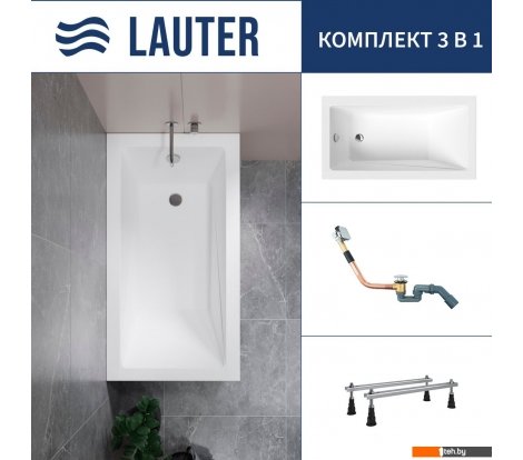  - Ванны Lauter Estelle 130 21206030 (с ножками и сифоном 21Y11010 хром) - Estelle 130 21206030 (с ножками и сифоном 21Y11010 хром)