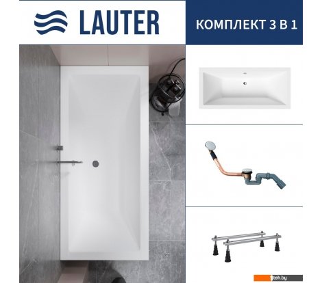  - Ванны Lauter Oasis 165 21203065 (с ножками и сифоном 21Y11030 хром) - Oasis 165 21203065 (с ножками и сифоном 21Y11030 хром)