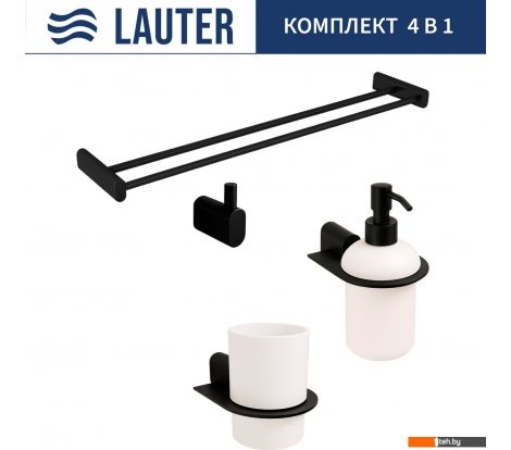  - Аксессуары для ванной и туалета Lauter 21SH2062 + 21SH42092 + 21SH2092 + 21SH42022 (Matt Black, 4 предмета) - 21SH2062 + 21SH42092 + 21SH2092 + 21SH42022 (Matt Black, 4 предмета)