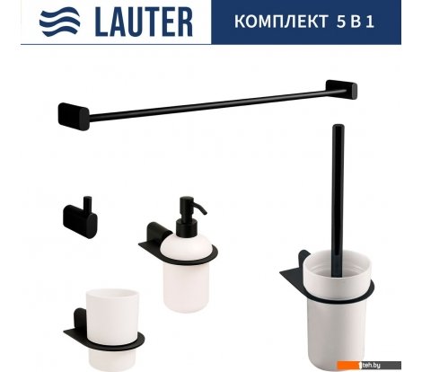  - Аксессуары для ванной и туалета Lauter 21SH2062 + 21SH42092 + 21SH2092 + 21SH42012 + 21SH212 (Matt Black, 5 предметов) - 21SH2062 + 21SH42092 + 21SH2092 + 21SH42012 + 21SH212 (Matt Black, 5 предметов)
