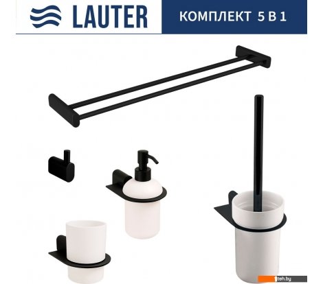  - Аксессуары для ванной и туалета Lauter 21SH2062 + 21SH42092 + 21SH2092 + 21SH42022 + 21SH212 (Matt Black, 5 предметов) - 21SH2062 + 21SH42092 + 21SH2092 + 21SH42022 + 21SH212 (Matt Black, 5 предметов)