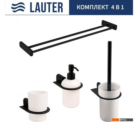  - Аксессуары для ванной и туалета Lauter 21SH2062 + 21SH42092 + 21SH42022 + 21SH212 (Matt Black, 4 предмета) - 21SH2062 + 21SH42092 + 21SH42022 + 21SH212 (Matt Black, 4 предмета)