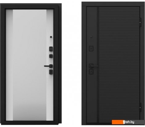  - Металлические двери Guard Line зеркало 86x205 правая (графит/шагрень белая) - Line зеркало 86x205 правая (графит/шагрень белая)