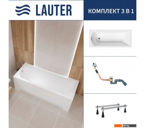  - Ванны Lauter Amelia 160 21204060 (с ножками и сифоном 21Y11010 хром) - Amelia 160 21204060 (с ножками и сифоном 21Y11010 хром)