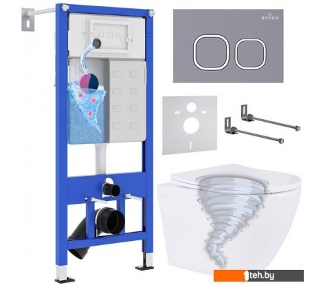  - Унитазы Roxen Antares Tornado в комплекте с инсталляцией StounFix Dual Fresh 6 в 1 968389 (кнопка: серый бетон) - Antares Tornado в комплекте с инсталляцией StounFix Dual Fresh 6 в 1 968389 (кнопка: серый бетон)