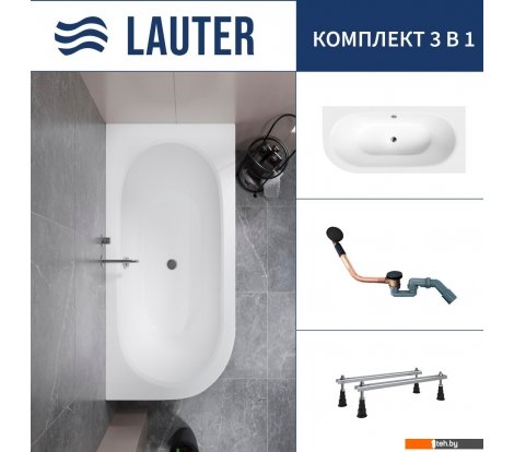  - Ванны Lauter Bliss 170 P 21201072P (с ножками и сифоном 21Y11021 матовый черный) - Bliss 170 P 21201072P (с ножками и сифоном 21Y11021 матовый черный)