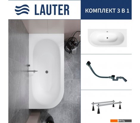  - Ванны Lauter Bliss 170 P 21201072P (с ножками и сифоном 21Y32001 матовый черный) - Bliss 170 P 21201072P (с ножками и сифоном 21Y32001 матовый черный)