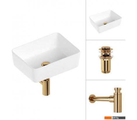  - Умывальники Lauter 21674B + клапан 21190G + сифон 21635G (золото) - 21674B + клапан 21190G + сифон 21635G (золото)