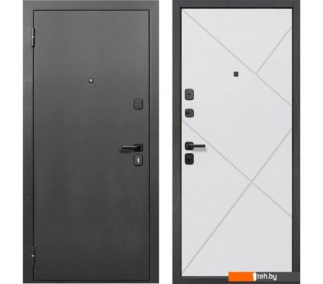  - Металлические двери Guard 96x205x7 левая (серебристый/белый матовый) - 96x205x7 левая (серебристый/белый матовый)