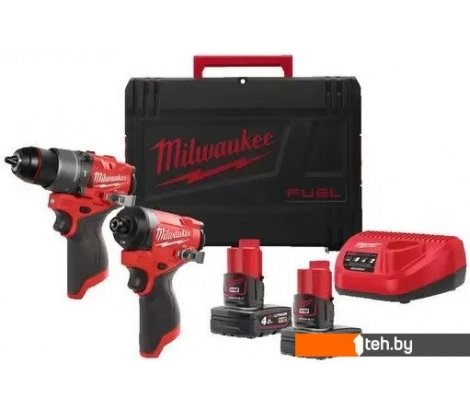  - Наборы электроинструментов Milwaukee M12FPP2A2-402X 4933480587 (шуруповерт, винтоверт, 2 АКБ, кейс) - M12FPP2A2-402X 4933480587 (шуруповерт, винтоверт, 2 АКБ, кейс)