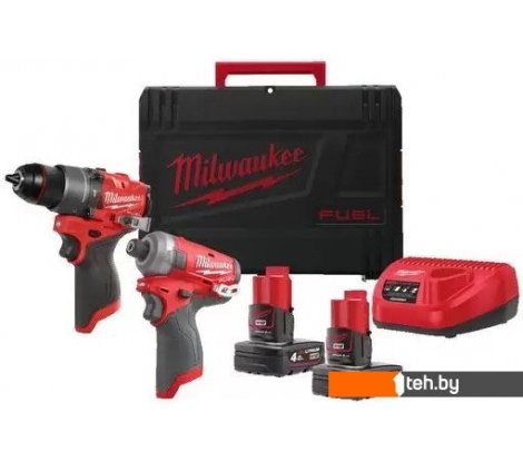  - Наборы электроинструментов Milwaukee M12 FPP2E2-402X 4933480594 (шуруповерт, винтоверт, 2 АКБ, кейс) - M12 FPP2E2-402X 4933480594 (шуруповерт, винтоверт, 2 АКБ, кейс)