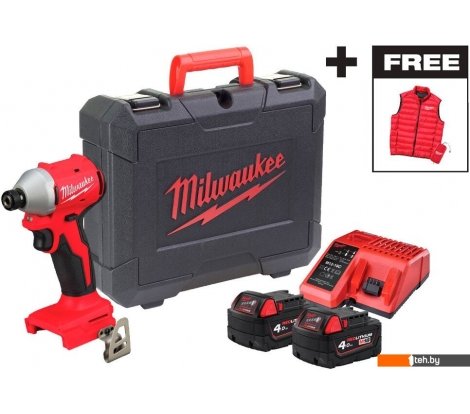  - Шуруповерты, гайковерты, электроотвертки Milwaukee M18 BLIDRCMC-402C 4933499457 (с 2-мя АКБ, кейс) - M18 BLIDRCMC-402C 4933499457 (с 2-мя АКБ, кейс)
