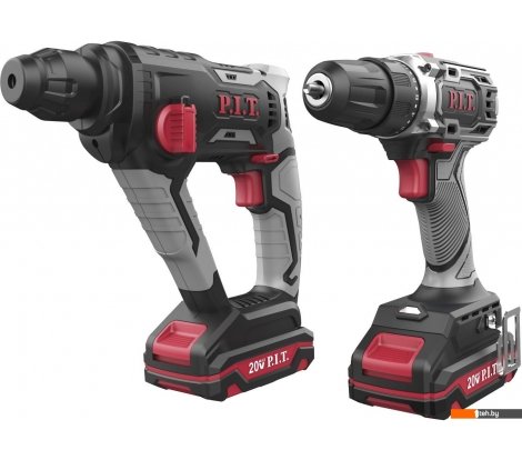  - Наборы электроинструментов P.I.T. P0002-02 (перфоратор, шуруповерт, 2 АКБ, кейс) - P0002-02 (перфоратор, шуруповерт, 2 АКБ, кейс)