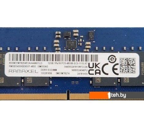  - Оперативная память Ramaxel 12ГБ DDR5 SODIMM 4800 МГц RMSB3400KB06IVF-4800 - 12ГБ DDR5 SODIMM 4800 МГц RMSB3400KB06IVF-4800