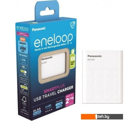  - Батарейки, аккумуляторы, зарядные Panasonic USB IN/OUT с функцией Power Bank+4AA 2000MAh K-KJ87MCD40USB - USB IN/OUT с функцией Power Bank+4AA 2000MAh K-KJ87MCD40USB