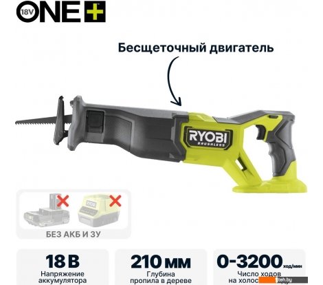  - Циркулярные, торцовочные и сабельные пилы RYOBI RRS18BL 5133006497 (без АКБ) - RRS18BL 5133006497 (без АКБ)