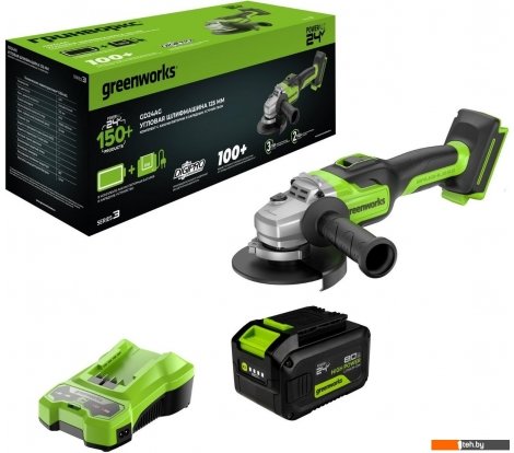  - Угловые шлифмашины (болгарки) Greenworks GD24AG 3200207CUH (с 1-м АКБ) - GD24AG 3200207CUH (с 1-м АКБ)