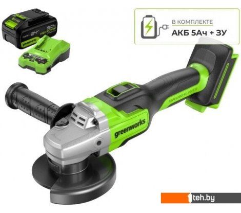  - Угловые шлифмашины (болгарки) Greenworks GD24AG 3200207CUG (с 1-м АКБ) - GD24AG 3200207CUG (с 1-м АКБ)