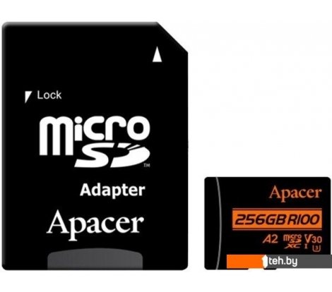  - Карты памяти Apacer microSDXC AP256GMCSX10UB-R 256GB (с адаптером) - microSDXC AP256GMCSX10UB-R 256GB (с адаптером)