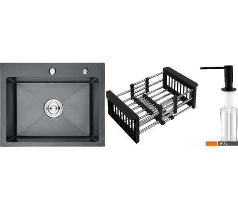  - Кухонные мойки Schtoff Best Black 6050 + коландер KR-1 BLACK + дозатор SD-1 BLACK - Best Black 6050 + коландер KR-1 BLACK + дозатор SD-1 BLACK