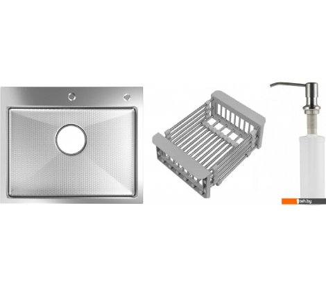  - Кухонные мойки Schtoff Best Decor Silver 6050 + коландер KR-1 GREY + дозатор SD-1 SILVER - Best Decor Silver 6050 + коландер KR-1 GREY + дозатор SD-1 SILVER