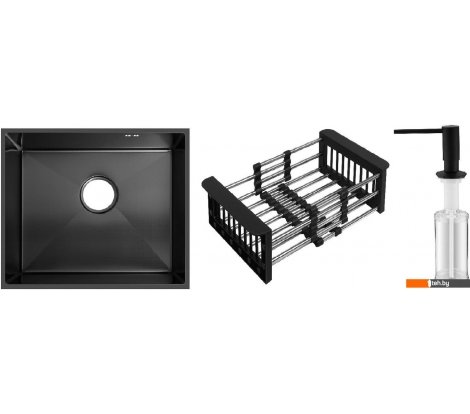  - Кухонные мойки Schtoff Undermount Best Decor Black 5545 + коландер KR-1 BLACK+ дозатор SD-1 BLACK - Undermount Best Decor Black 5545 + коландер KR-1 BLACK+ дозатор SD-1 BLACK