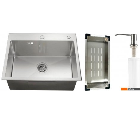  - Кухонные мойки Schtoff Best Silver 6050 + коландер металл K-1 BLACK + дозатор SD-1 SILVER - Best Silver 6050 + коландер металл K-1 BLACK + дозатор SD-1 SILVER