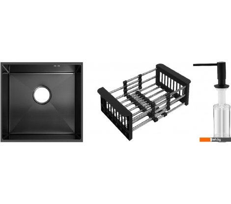  - Кухонные мойки Schtoff Undermount Best Decor Black 4545 + коландер KR-1 BLACK+ дозатор SD-1 BLACK - Undermount Best Decor Black 4545 + коландер KR-1 BLACK+ дозатор SD-1 BLACK