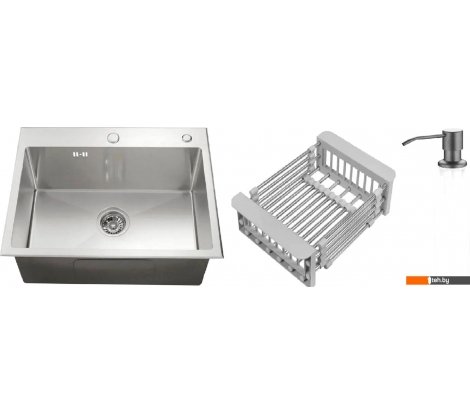  - Кухонные мойки Schtoff Best Silver 6050 + коландер KR-1 GREY + дозатор SD-1 GREY - Best Silver 6050 + коландер KR-1 GREY + дозатор SD-1 GREY