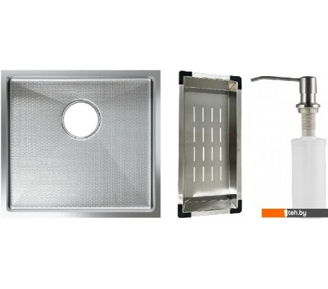  - Кухонные мойки Schtoff Undermount Best Decor Silver 4545 + коландер K-1 BLACK + дозатор SD-1 SILVER - Undermount Best Decor Silver 4545 + коландер K-1 BLACK + дозатор SD-1 SILVER