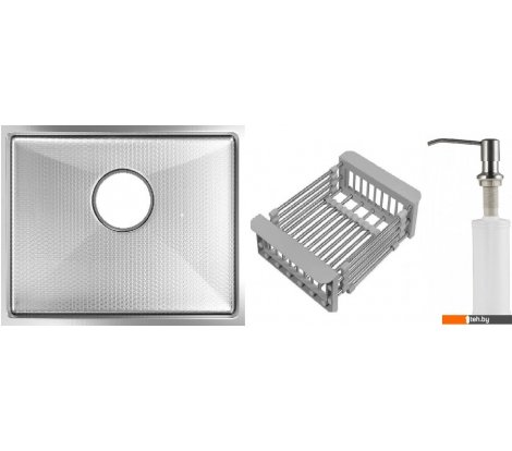  - Кухонные мойки Schtoff Undermount Best Decor Silver 5545 + коландер KR-1 GREY + дозатор SD-1 SILVER - Undermount Best Decor Silver 5545 + коландер KR-1 GREY + дозатор SD-1 SILVER