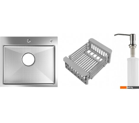  - Кухонные мойки Schtoff Best Decor Silver 5050 + коландер KR-1 Grey + дозатор SD-1 SILVER - Best Decor Silver 5050 + коландер KR-1 Grey + дозатор SD-1 SILVER