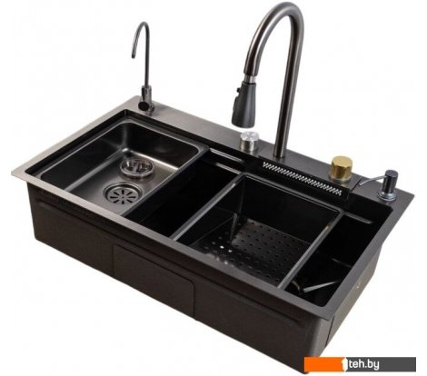  - Кухонные мойки MARRBAXX B7546-R Decor B7546-DMR (графит/темно-серый) - B7546-R Decor B7546-DMR (графит/темно-серый)