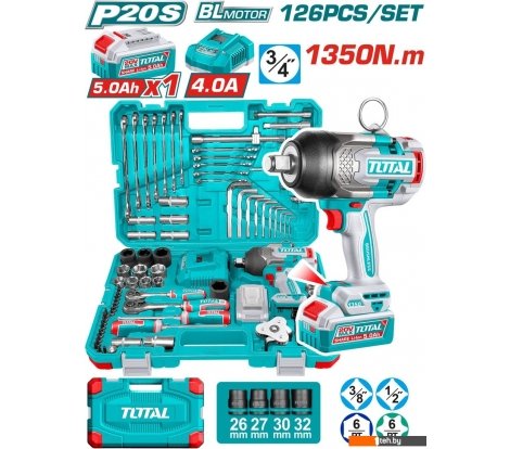  - Шуруповерты, гайковерты, электроотвертки Total THKTHP31262 (с 1-им АКБ, кейс, набор инструментов) - THKTHP31262 (с 1-им АКБ, кейс, набор инструментов)