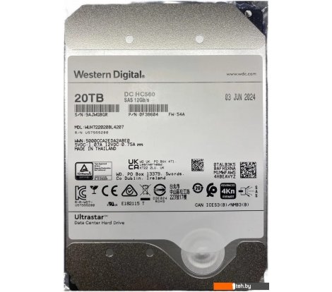  - Жесткие диски WD Ultrastar DC HC560 20TB WUH722020BL4207 - Ultrastar DC HC560 20TB WUH722020BL4207