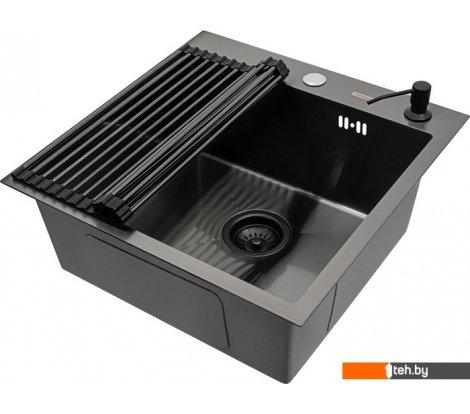  - Кухонные мойки ARFEKA ECO AR мойка 500*500, роллер-мат, дозатор Black - ECO AR мойка 500*500, роллер-мат, дозатор Black