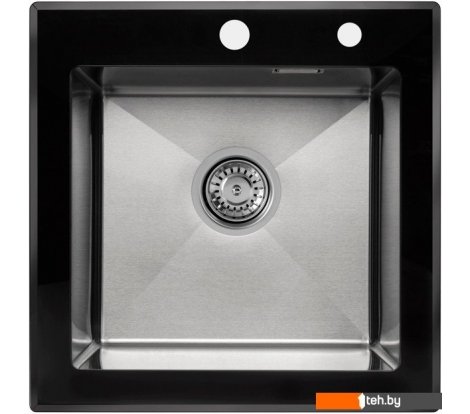  - Кухонные мойки ARFEKA ECO AR 500*500 GS BLACK GLASS + SATIN - ECO AR 500*500 GS BLACK GLASS + SATIN
