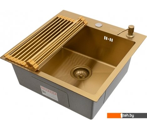  - Кухонные мойки ARFEKA ECO AR мойка 500*500, роллер-мат, дозатор Gold - ECO AR мойка 500*500, роллер-мат, дозатор Gold